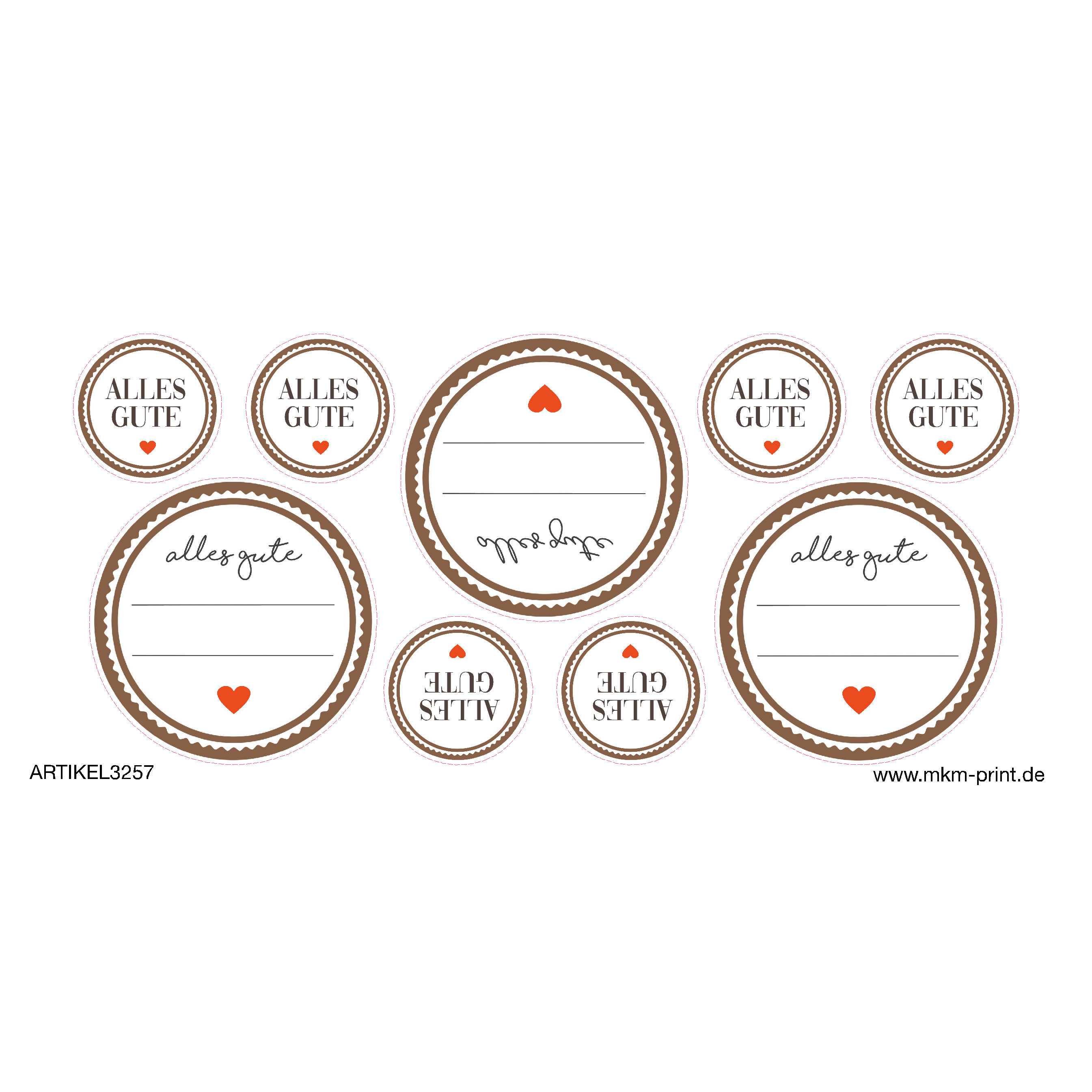 27 Stk. Aufkleber "Alles Gute"