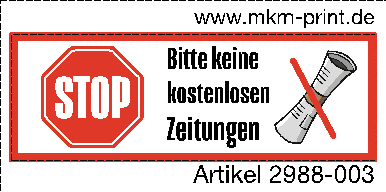 Aufkleber "Bitte keine Werbung", 4 Motive zur Auswahl, 60x20mm