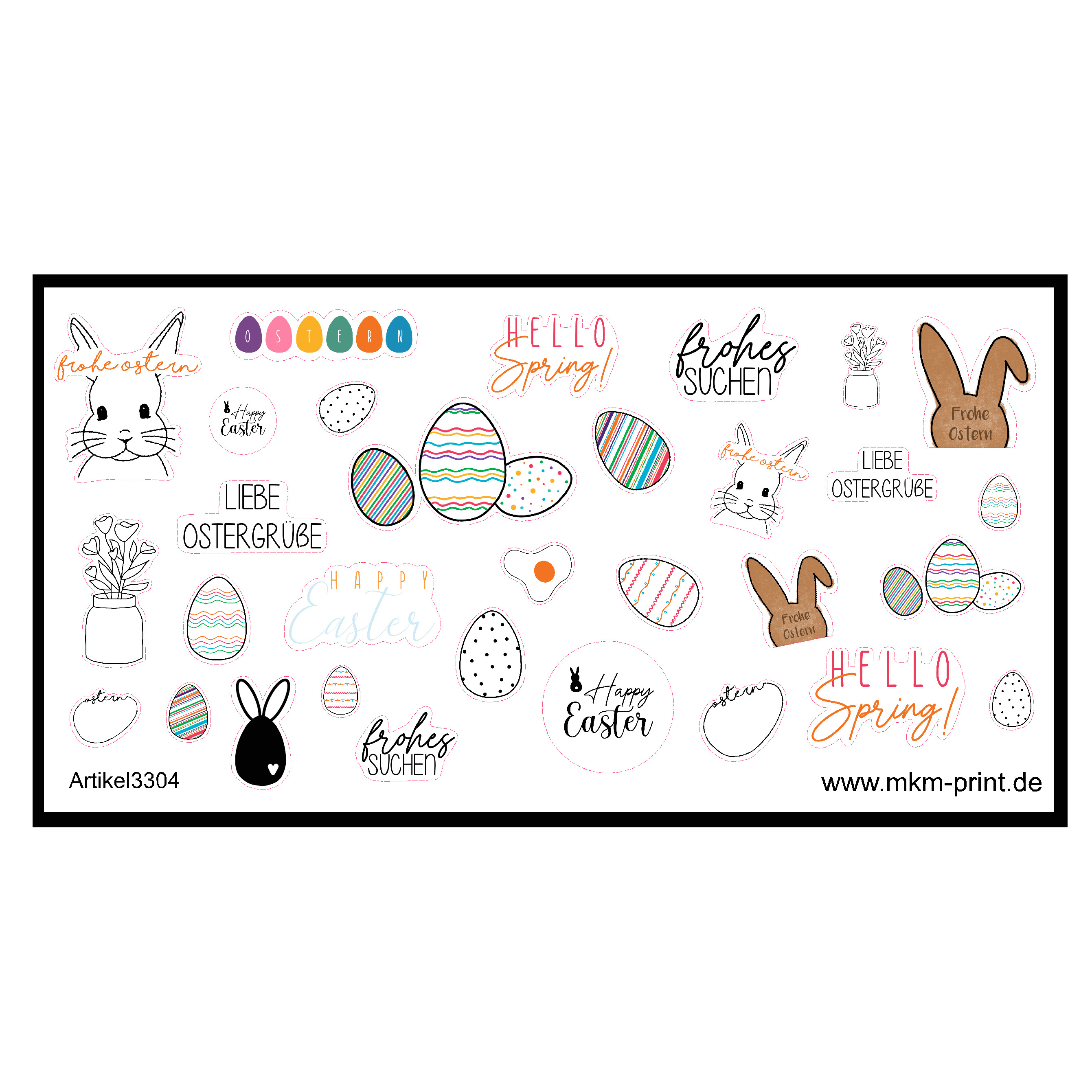93 Stk. Aufkleber Stickerbogen "Ostern"
