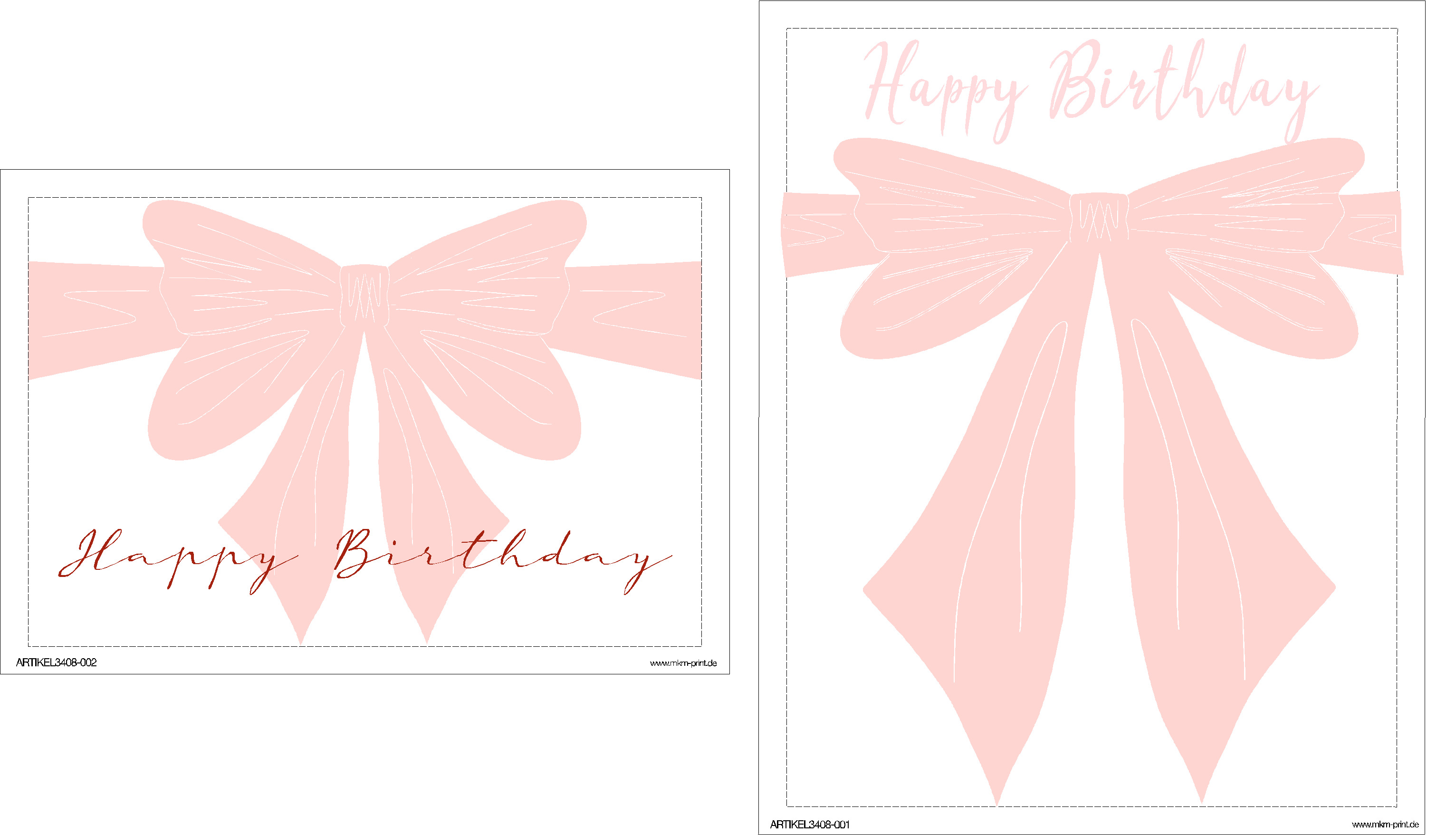 Flaschensticker "Happy Birthday Schleife" Quer (12x8cm)